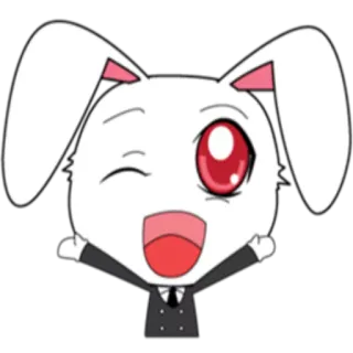 😃 56b6a20d Dibujo animado, Conejo, Lindo, Conejo, Anime telegram sticker