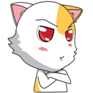 😒 7b14a7cc gato, anime, dibujos animados, lindo, enojado telegram sticker