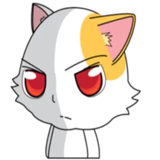 😒 98dcdaae gato, enojado, anime, lindo, mascota, felino telegram sticker