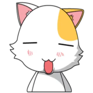 😛 9c80c9f8 gato, anime, sticker, lindo, dibujos animados, animal telegram sticker