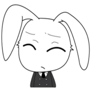 😞 f4219d7f conejo, dibujos animados, personaje, conejo, lindo, animal telegram sticker