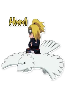 😕 ea679934 Deidara Naruto HMM! Anime, Charakter, Deidara, Naruto, Vogel, Chibi telegram sticker