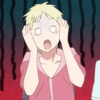 ➰ 16c554fc Аниме, Паника, Мультфильм, Испуганный, Шокированный, Обеспокоенный whatsapp sticker