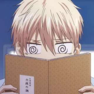 🎵 2525198b 六段の調 Аниме, Манга, Книга, Японский, Персонаж, Чтение, Спирали whatsapp sticker