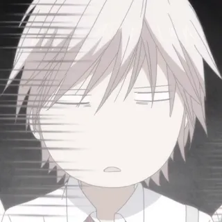 🎵 36b4de0a аниме, мультфильм, смущенный, выражение лица, белые волосы whatsapp sticker