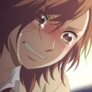 ➰ 412b8169 аниме, девушка, плачет, грустный, эмоциональный, слезы, портрет whatsapp sticker