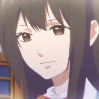 🎶 43de2cfa Аниме, девушка, улыбается, портрет, мультфильм whatsapp sticker