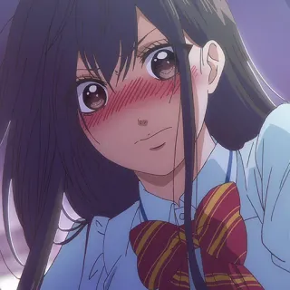 🎶 99a2539d Аниме, Девочка, Школьная форма, Краснеющая, Мультфильм, Милая whatsapp sticker