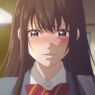 🎶 a8046996 аниме девушка, краснеет, школьная форма, милая, мультфильм, иллюстрация whatsapp sticker