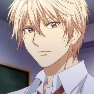 🎵 bd8769b0 аниме, аниме персонаж, блондин, парень, школьная форма whatsapp sticker