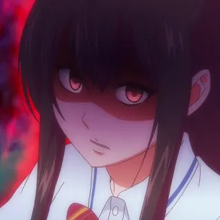 🎶 d09f59c5 Аниме, Злая, Девушка, Женщина, Злой взгляд, Красные глаза, Школьная форма whatsapp sticker