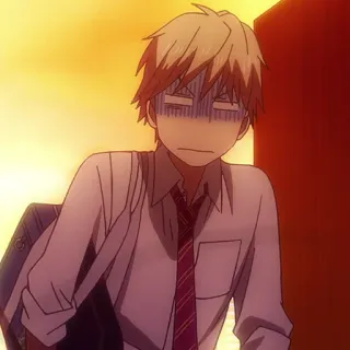 🎵 ecc1f5a4 Аниме, смущен, мужской, студент, японская анимация, Манга whatsapp sticker