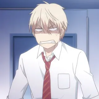 🎵 f644fd7e Аниме, Персонаж, Выражение лица, Парень, Школьная форма whatsapp sticker