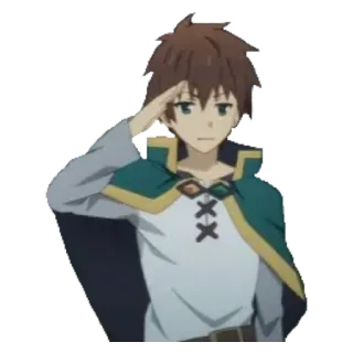 💟 64b4ba7f Kazuma Konosuba Anime, Kazuma, Konosuba, Postać, Salut whatsapp sticker
