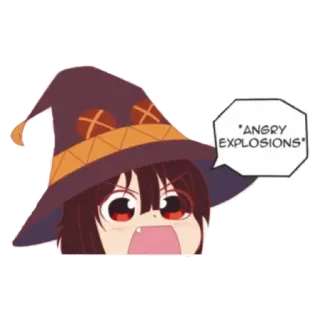 💟 c3f6753f Megumin Konosuba ANGRY EXPLOSIONS Anime, Eksplozja, Magia, Megumin, Konosuba, Wiedźma, Zły/a whatsapp sticker