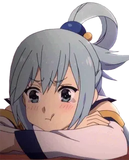 😥 46557e78 Aqua Konosuba Anime, Mädchen, weinen, kawaii, süß telegram sticker