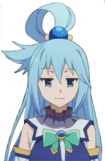 😐 d1642a7a Aqua KonoSuba Anime, Göttin, blaue Haare, genervt, lustig telegram sticker