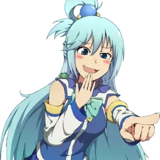 😄 fa8de4bc Aqua Konosuba Anime, Mädchen, Süß, Zeigend, Isekai, Göttin telegram sticker