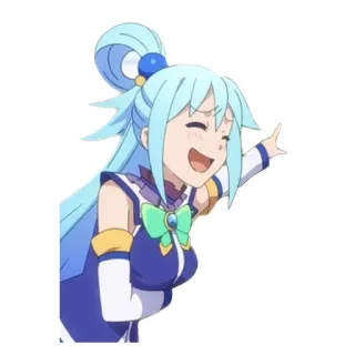 👉 10237964 Aqua Konosuba Anime, Konosuba, Aqua, Cartoon, Grappig telegram sticker