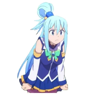 😡 10d2d154 Aqua KonoSuba Anime, Personage, Aqua, Konosuba, Cartoon telegram sticker
