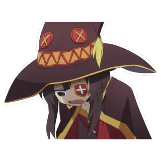 😰 1531d08f Megumin Konosuba Anime, Manga, Tovenaar, Meisje, Schattig telegram sticker