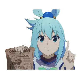 👆 b26d12de Aqua Konosuba Anime, Konosuba, Aqua, Schattig, Kaart, Personage telegram sticker