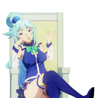 🍟 e5d28da1 Aqua Konosuba Anime, Waifu, Schattig, Personage, Konosuba, Aqua telegram sticker