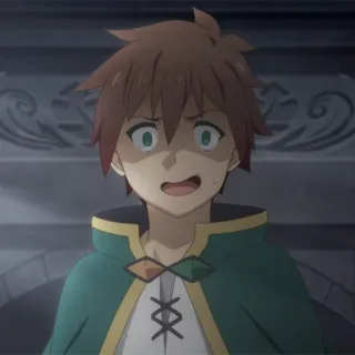 🛡 2e3a217d Kazuma Konosuba anime, takut, lucu, fantasi, isekai whatsapp sticker