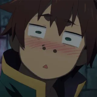 ⚔️ 93bf6c24 Kazuma Konosuba Anime, Anak laki-laki, Lucu, Bingung, Kazuma whatsapp sticker