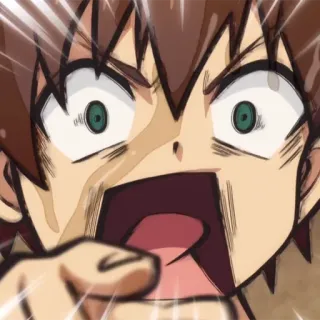 ⚔️ b33407e9 Anime, Terkejut, Kaget, Berteriak, Pria whatsapp sticker