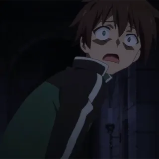 ⚔️ c12ac21d Kazuma Konosuba anime, takut, lucu, isekai, Kazuma Satou whatsapp sticker