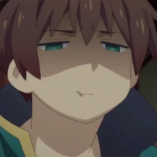 ⚔️ f31ffb80 Kazuma Konosuba anime, malas, kelelahan, isekai, kazuma whatsapp sticker