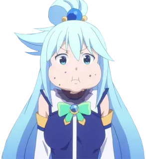 😶 687c40c6 Aqua Konosuba Anime, Meisje, Grappig, Manga, Cartoon, Aqua, Konosuba telegram sticker