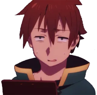 😖 7fd7cce3 Kazuma Konosuba Anime, Manga, Kazuma, Konosuba, Grappig, Reactie, Sticker telegram sticker