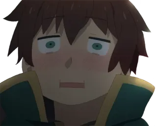 😢 b359c35c Kazuma Konosuba Anime, Kazuma, Konosuba, Grappig, Reactie, Meme telegram sticker