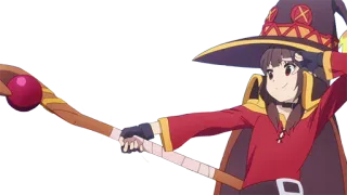 💥 c426ce23 Megumin Konosuba Anime, Magiër, Tovenaar, Explosie, Schattig, Magie telegram sticker