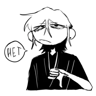 ☹️ 565c1aa7 НЕТ disgusto, negativo, dibujo animado, dibujo, no, ruso, expresión telegram sticker