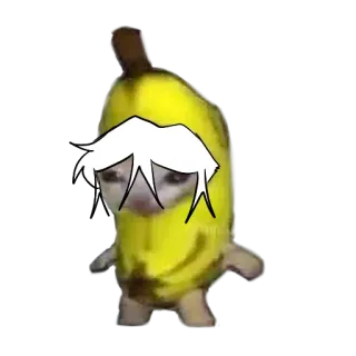🍌 e3b68c60 plátano, meme, gato, triste, divertido, fruta, gracioso telegram sticker