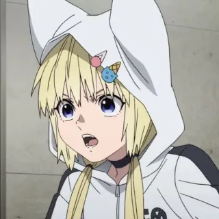 🐱 750acf4f Anime, Ragazza, Personaggio, Felpa con cappuccio, Carino, Bionda, Cartone animato telegram sticker