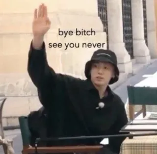 🍃 a8bb0b2f bye bitch see you never приветствие, прощание, пока, обидный, оскорбительный, никогда больше whatsapp sticker