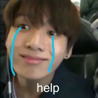 🍃 b102e24f help грустный, плачет, лицо, мем, помощь whatsapp sticker