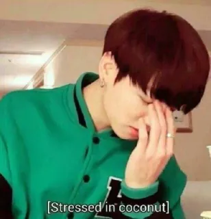 🍃 b742400b [Stressed in coconut] в стрессе, кокос, настроение, выражение whatsapp sticker