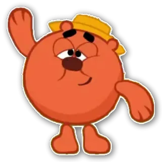 😉 35b4bae8 cartoon, character, animation, cute, whimsical, orange, hat telegram sticker