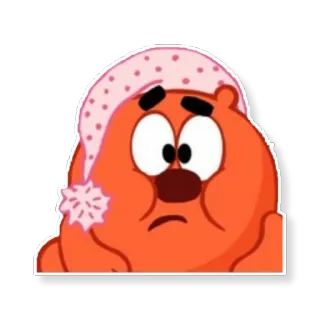 😴 4aa053a9 cartoon, character, sleepy, orange, cute, sleepwear telegram sticker