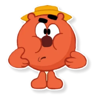 😠 4c1a244c cartoon, character, orange, hat, funny, mischievous telegram sticker