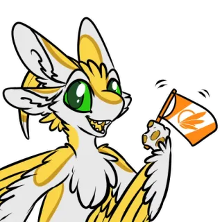 🐦 378f89db 퍼리, 만화, 동물, 깃발, 노란색, 캐릭터, 판타지 telegram sticker