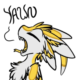 💤 9e4e8aba YAWN 하품, 졸린, 동물, 만화, 털복숭이, 귀여운, 피곤한 telegram sticker