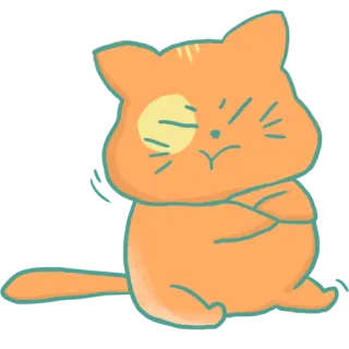 😤 09124469 고양이, 주황색, 심술궂은, 귀여운, 애완동물, 동물, 만화 telegram sticker