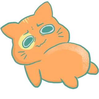 😖 4eff3a8b 고양이, 동물, 귀여운, 스티커, 만화, 고양이과, 주황색 telegram sticker