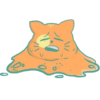 😫 79bd5a37 고양이, 땀, 지침, 녹는, 주황 고양이 telegram sticker